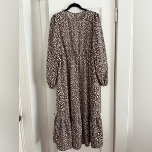 Chic Long Sleeve Floral Dress